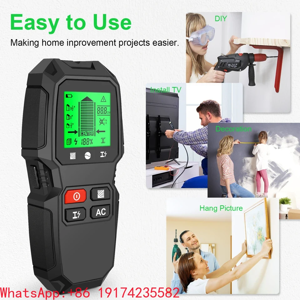 Stud Finder Center Finder Edge - Detector Eletrônico de Perfis de Parede