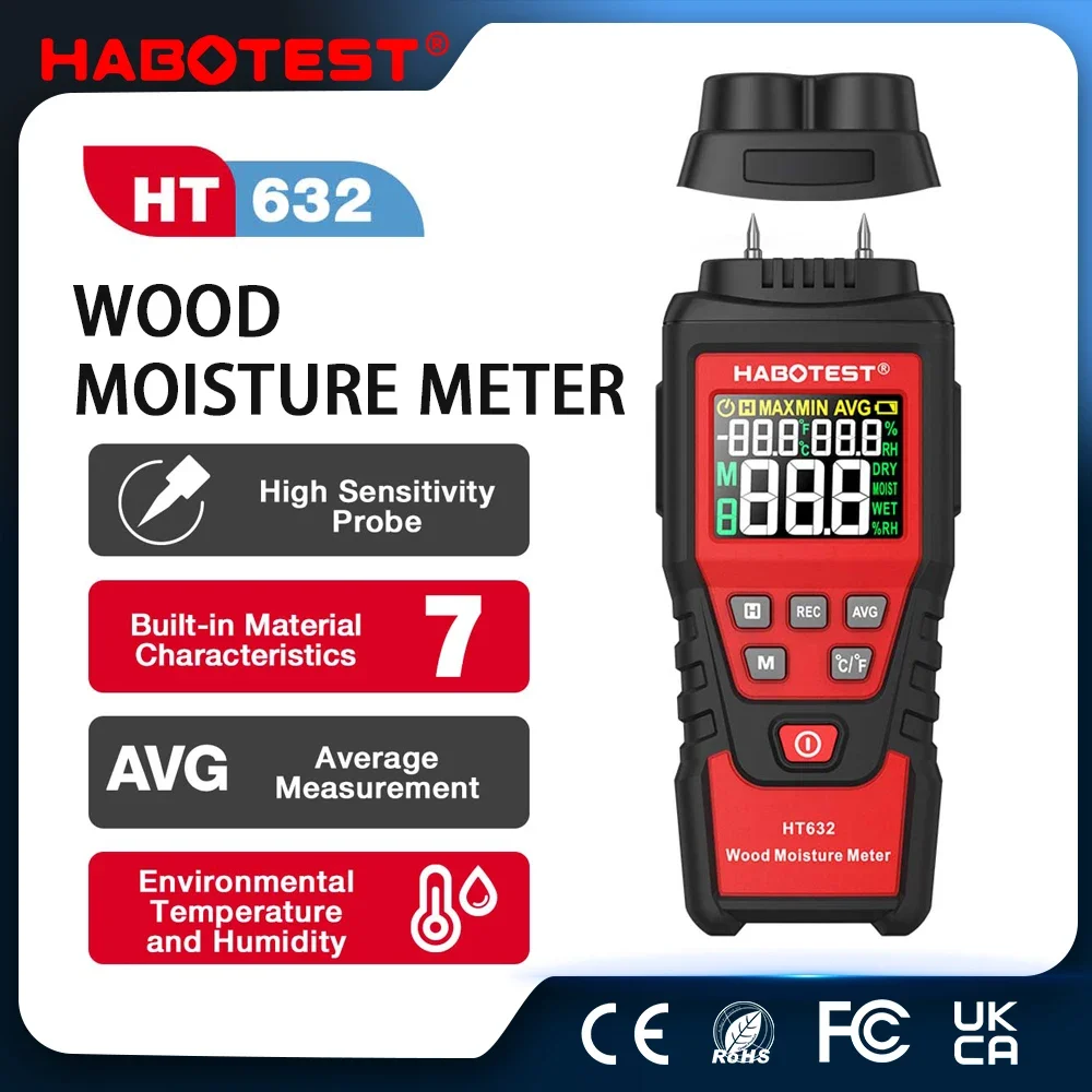 Moisture Meter Wall Wood - Medidor Digital de Umidade HABOTEST HT632