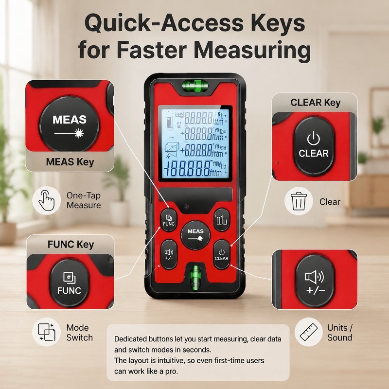 Stud Finder With Laser Level - Medidor de Distância a Laser de