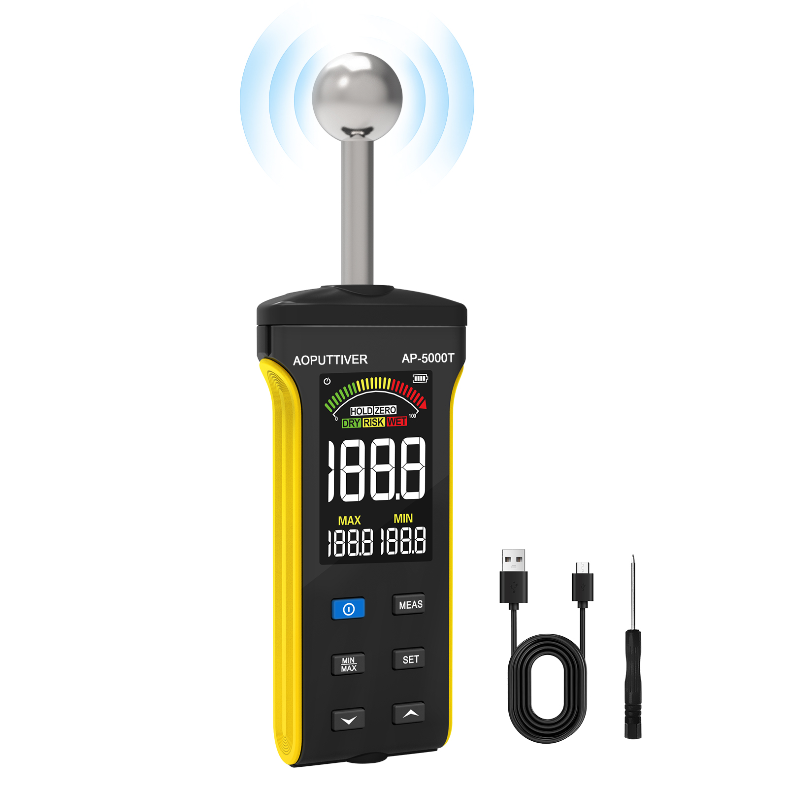 Moisture Meter Wall Wood - Medidor de umidade não destrutivo Holdpeak