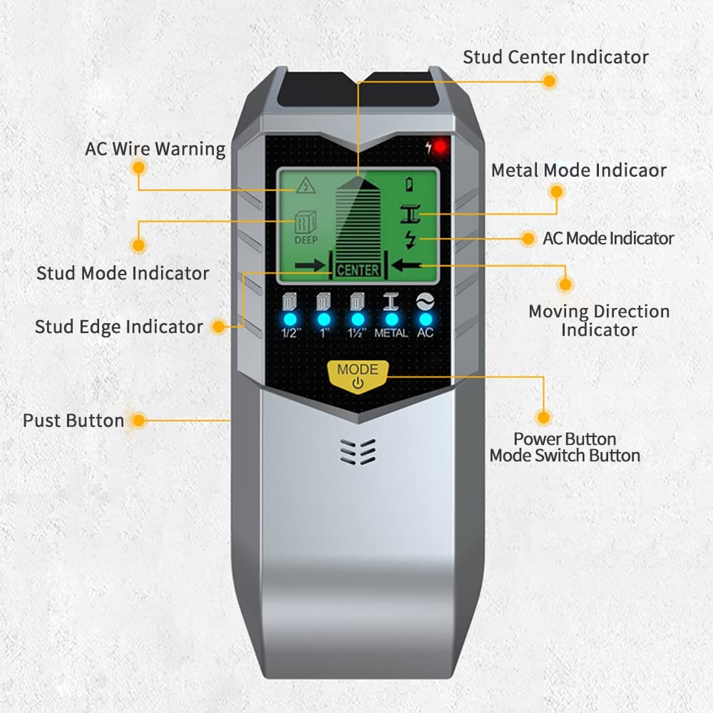 Detector de parede eletrônico  - Stud Finder Wall Scanner 5 In 1 avaliação e preço