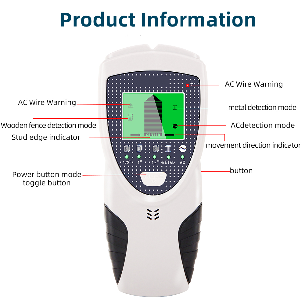 Novo 5 Em 1 Detector De Metais - Stud Finder Wall Scanner 5 In 1 avaliação e preço
