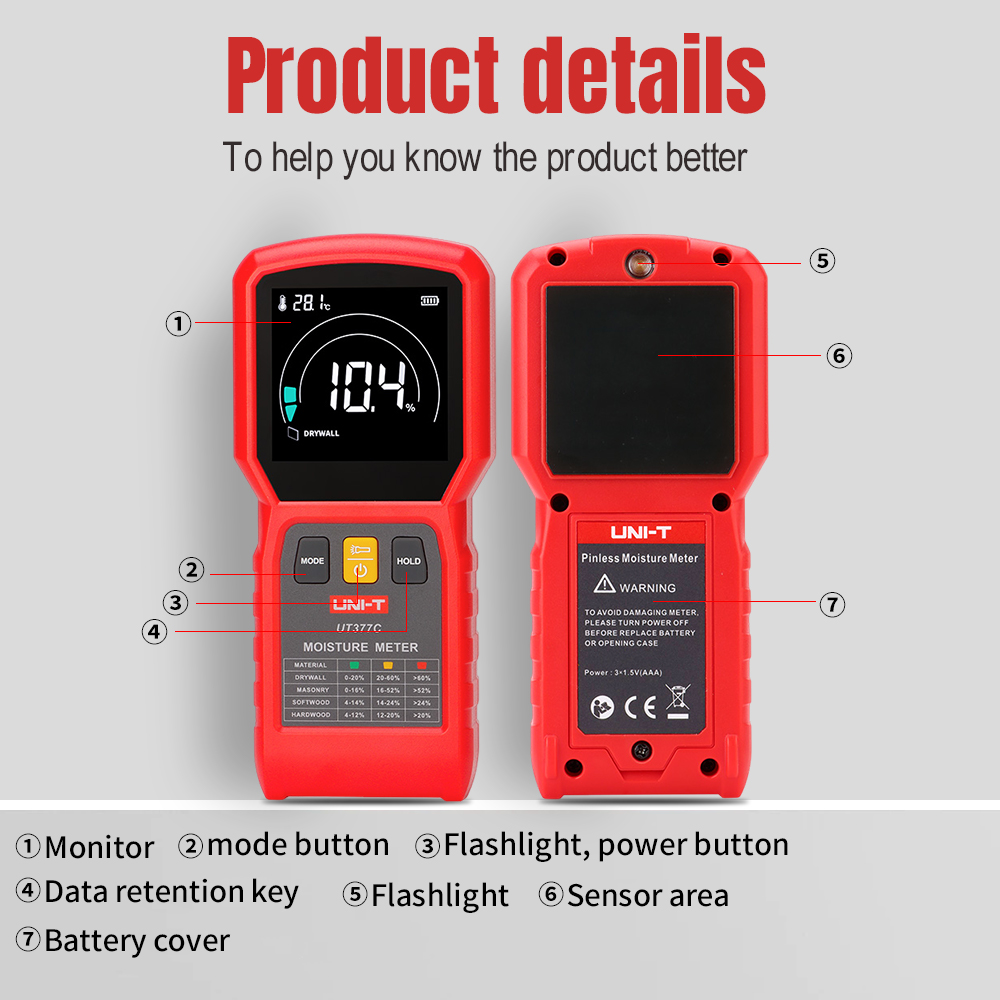 Medidor de Umidade Sem Pinos U - Moisture Meter Wall Wood avaliação e preço
